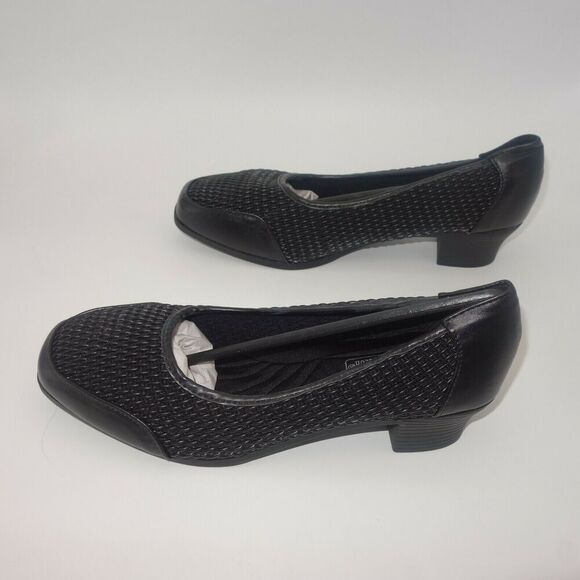 NEW Comfort-well Beacon Stretch-n-Form Pumps Black Square Medium Heel Shoes 10 - Picture 3 of 7